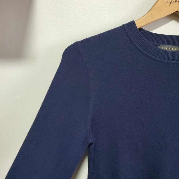 TED BAKER Sidni Kyoto Garden Layer Sweater Twofer Cashmere Blend Womens 1, Small - Picture 4 of 14